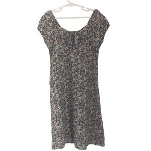 Art Class Girls Floral Linen Blend Peasant Dress